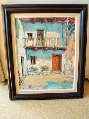 Juan Soler - Olieverfschilderij - Binnenplaats te Frankrijk kopen? Bied vanaf 100!