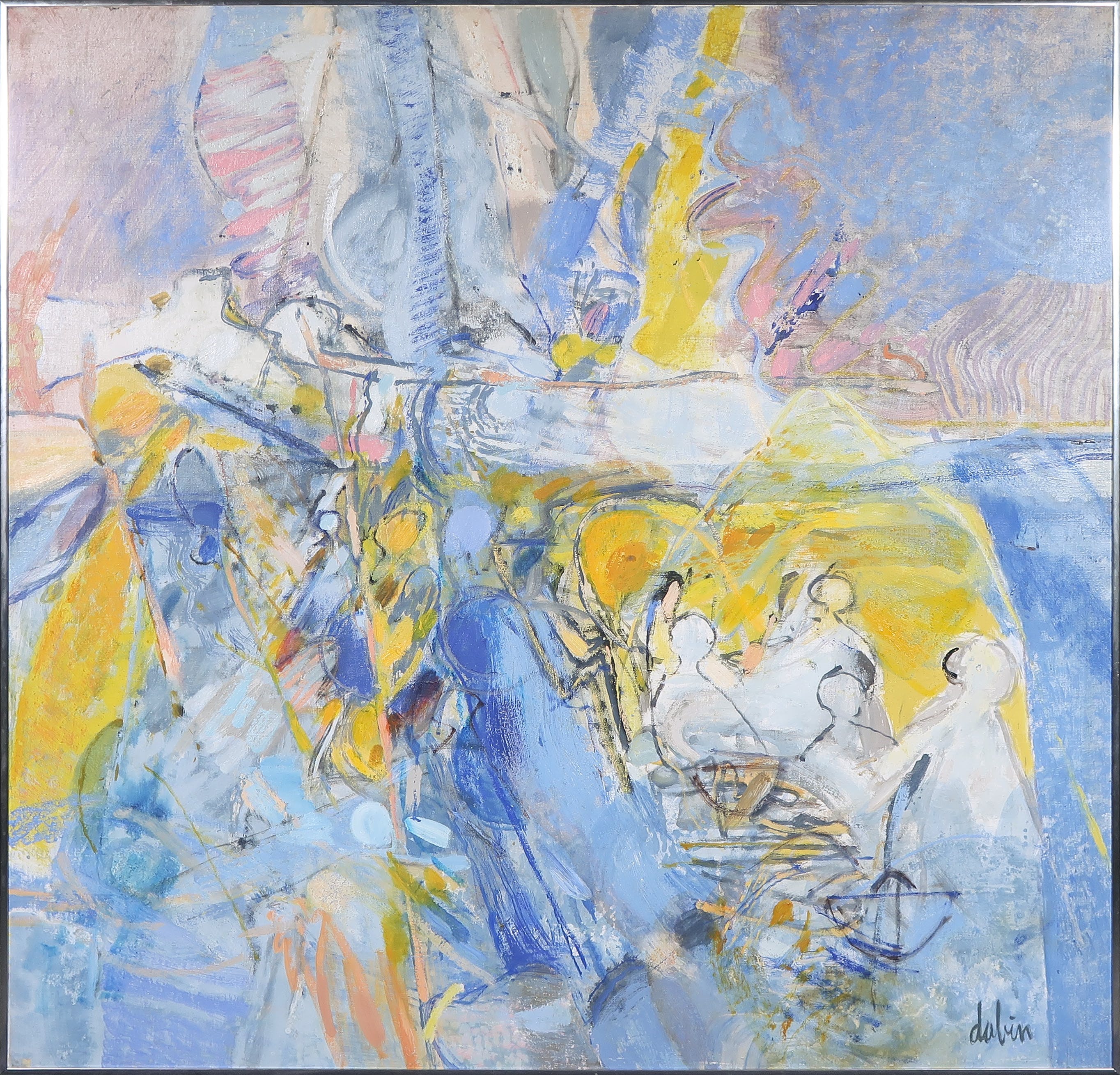 Joel Dabin - Olieverf op doek, Zonder titel - Ingelijst (Groot) kopen? Bied vanaf 500!