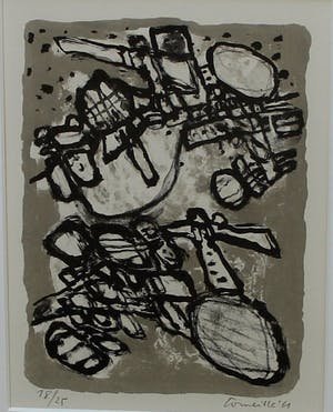 Corneille - Ingelijste litho: Entre jour et nuit II - 1961 (oplage slechts 25 exemplaren!) kopen? Bied vanaf 395!