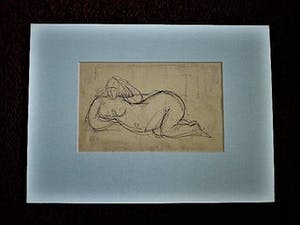 Henk van den Idsert - ca. 1940 Bergense School - Inkt tekening "Voloptueus Naakt " atelierstempel kopen? Bied vanaf 29!