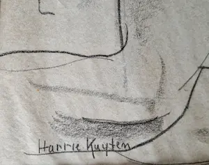 Harrie Kuyten - Groot jaren 20 houtskool op papier portret "liggend naakt" gesigneerd kopen? Bied vanaf 83!