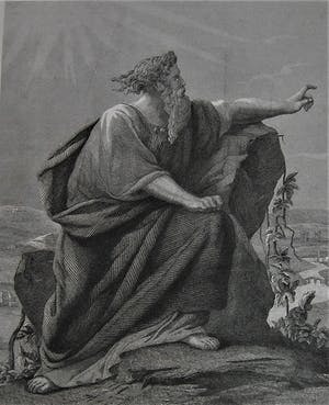 Niet of onleesbaar gesigneerd - Mozus op de Berg - Gravure en Reliëf van/naar J.F.C. Reckleben (1819 - 1879) kopen? Bied vanaf 1!