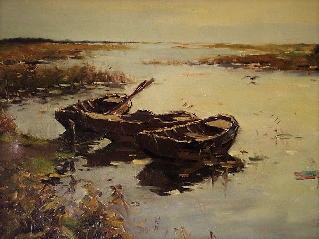 Marc Ottee - Groot impress. olieverf "invallende zomeravond Loosdrechtse Plassen" gesigneerd  kopen? Bied vanaf 1!