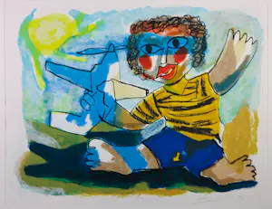 John Lie a Fo - Zeefdruk op papier, Datsjoe - Ingelijst kopen? Bied vanaf 50!