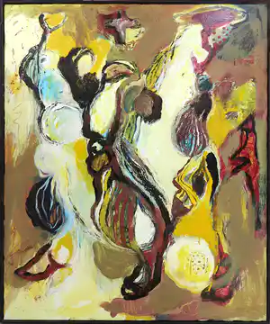 Bert Braam - Acryl op doek, Kununussa 4 - Ingelijst (Groot) verkocht voor € 100!