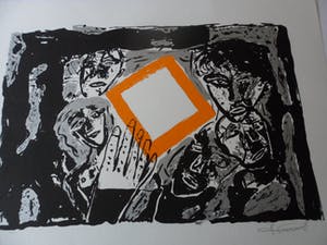 Godfried Vervisch - Zeefdruk "Bind-teken" kopen? Bied vanaf 15!