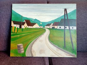 Corstiaan Brussaard - Landschap, dorpsweggetje kopen? Bied vanaf 75!