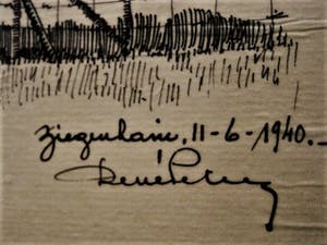 Niet of onleesbaar gesigneerd - 1940 - 3 x tekening "STALAG IX A Ziegenhain" W.O.II - gesigneerd kopen? Bied vanaf 1!