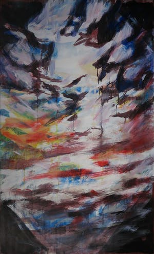 Wim de Bruin - Acryl op papier, Weerspiegeling (Zeer groot) kopen? Bied vanaf 1!