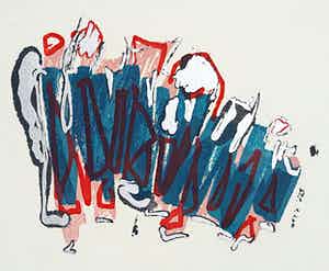 John Chamberlain - Abstracte compositie, aquatint ets verkocht voor € 300!