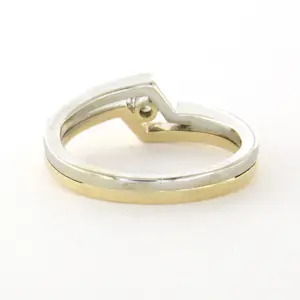 14k bicolour gouden ring met briljant geslepen diamant tot. 0.15ct – F/G - VS/SI kopen? Bied vanaf 550!