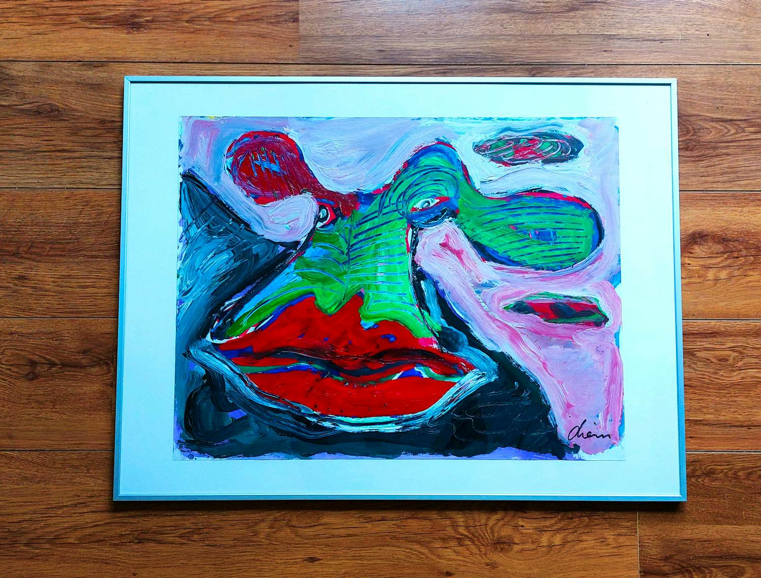 Peter Diem - Cow with Hotlips (groot werk zeer dik met Acryl opgezet) kopen? Bied vanaf 200!