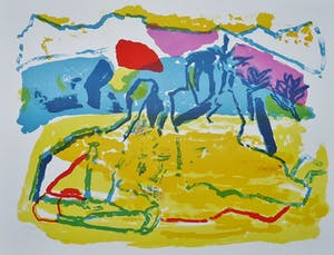 Pieter Defesche - Pieter Defesche, kleurenlitho, zonder titel, 1998, oplage 100 ex. kopen? Bied vanaf 35!