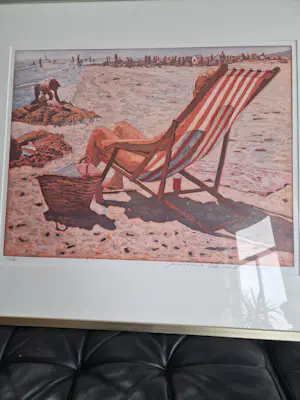 AcheterMarcel Schellekens - Ets/Aquatint , Aan het strand - Ingelijst? Enchérissez de 200!