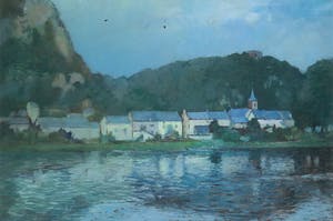 Herman Kuyt - Olieverf op doek, Dorpsgezicht - Ingelijst kopen? Bied vanaf 1!