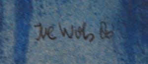 Joe Wols - Gemengde techniek op papier, Portret vrouw blauw kopen? Bied vanaf 1!