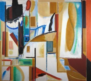 Han Sterk - Olieverf op paneel, Z.T. Abstracte compositie - Ingelijst (Zeer groot) kopen? Bied vanaf 1!