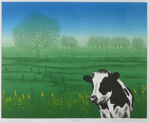 Hans Heijman - Zeefdruk, Polderland II - Ingelijst kopen? Bied vanaf 35!