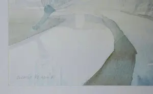 Gerrit Neven - Boerderijen in een mistige polder - ingelijste aquarel kopen? Bied vanaf 175!