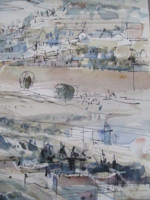 Piet Klaasse - Aquarel "Jerusalem" 1968 kopen? Bied vanaf 50!