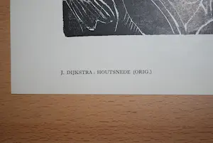 Johan Dijkstra - lot van 2: houtsnede Concours Hippique & ingelijste litho kerk te Noordbroek kopen? Bied vanaf 60!