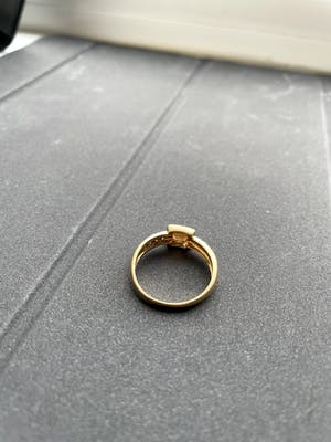 18kt gouden diamanten ring+citrien, maat 58,18,50, 3,70 gr kopen? Bied vanaf 170!