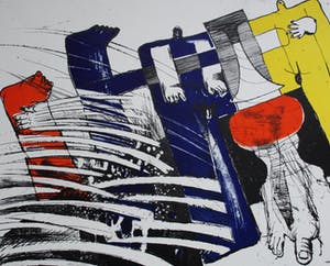 Hannes Postma - Kleurenlitho: Essay in Ballistics II - 1965 kopen? Bied vanaf 45!