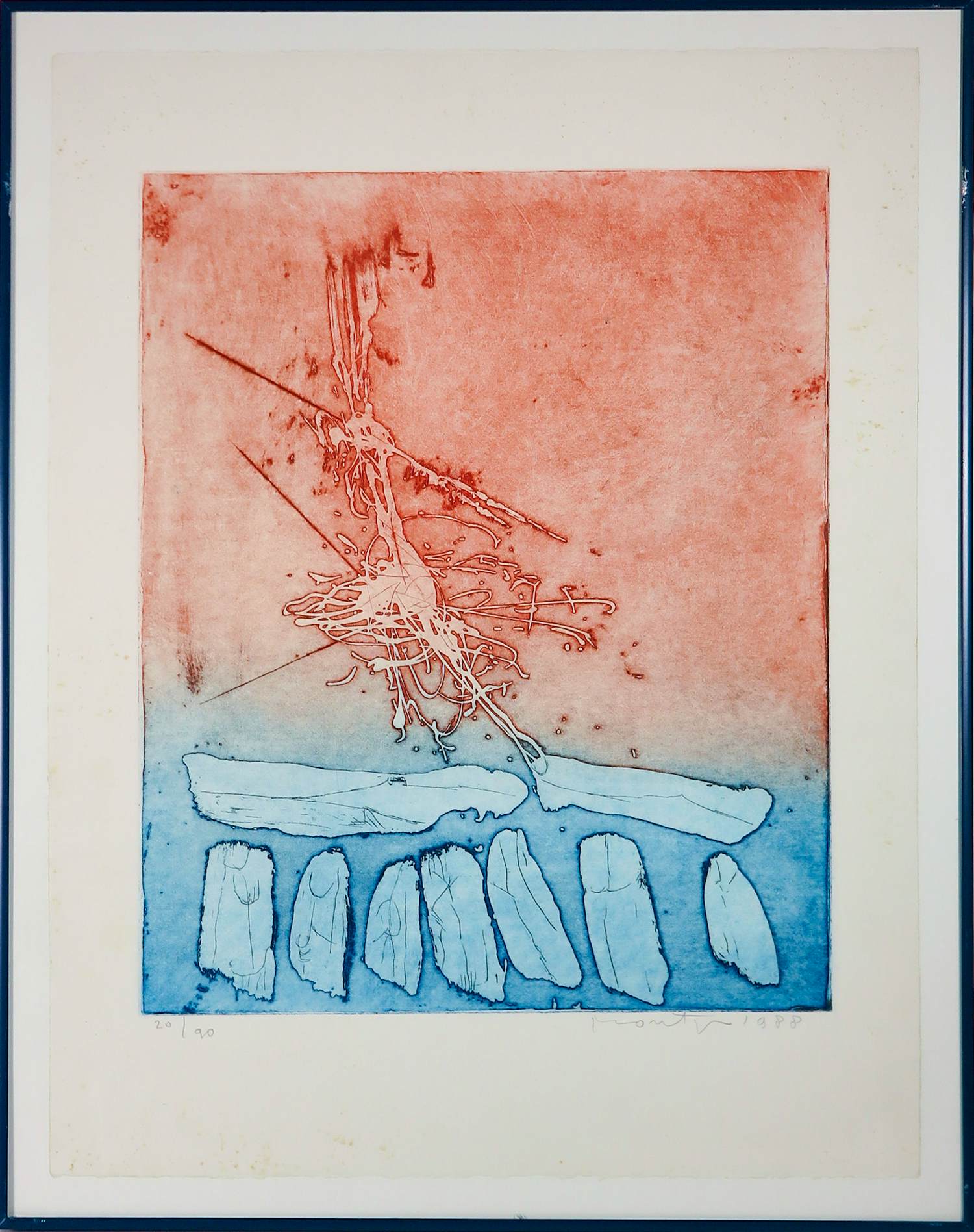 Jan Montyn - Kleurets op papier, Zonder titel - Ingelijst kopen? Bied vanaf 100!