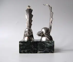 Gaston Rischmann - Art deco boeksteunen - kubistische vogels kopen? Bied vanaf 650!