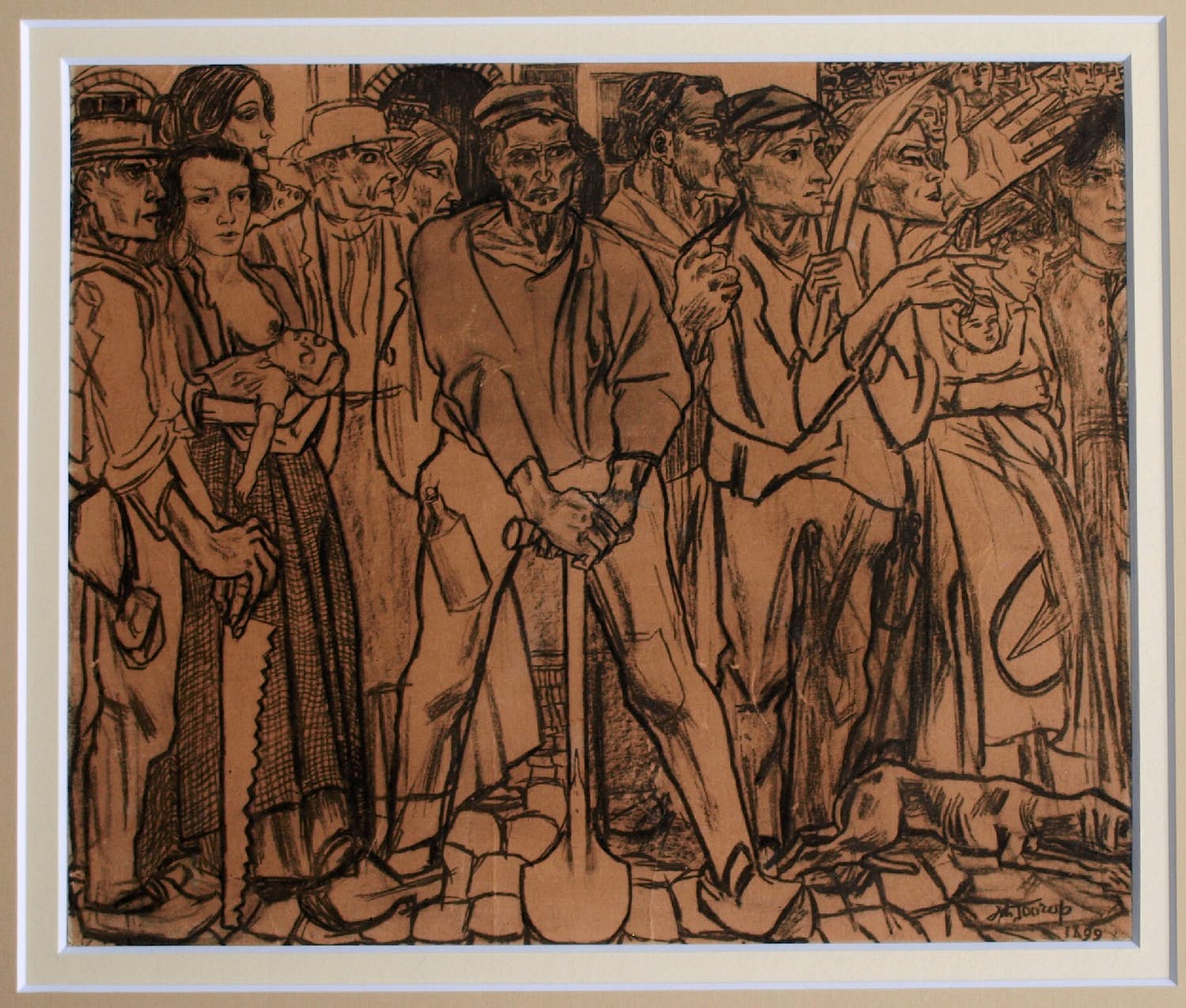 Jan Toorop - Ingelijste isografie , Dorst naar rechtvaardigheid / De werkstaking , 1899 verkocht voor € 1!