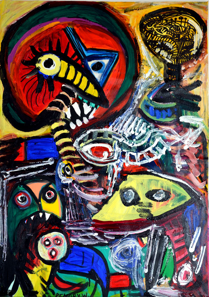 William Remory - So wgat- acryl op papier op doek- handgesigneerd en certificaat verkocht voor € 130!