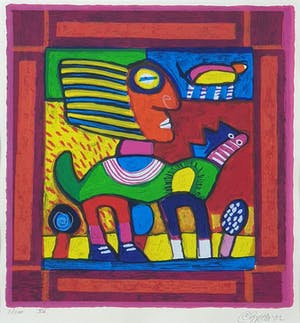 Clemens Briels - Figuren "XV" (2002) - Ingelijst kopen? Bied vanaf 95!