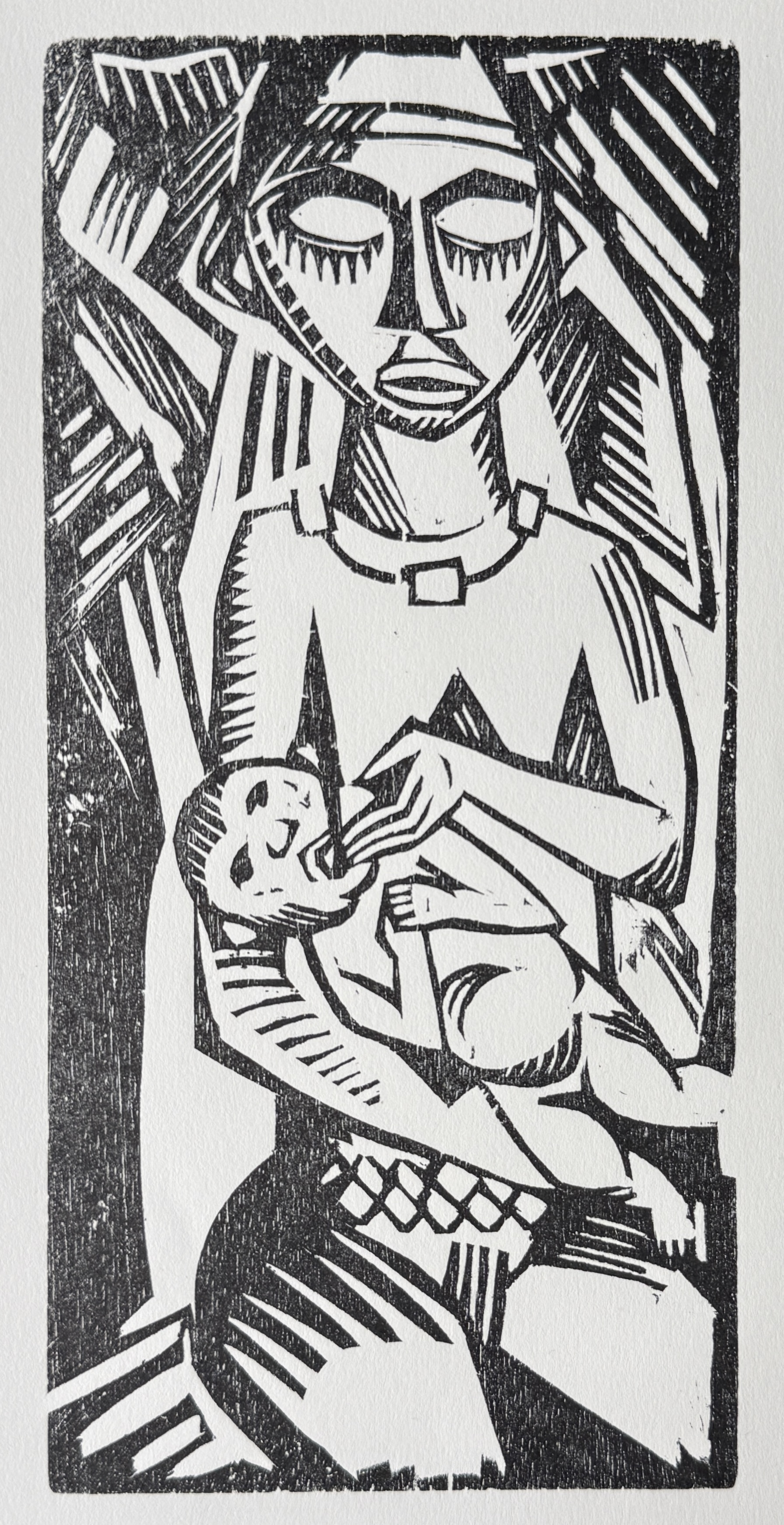 Max Pechstein - Der Säugling - Palau / Südsee . Original-Holzschnitt 1917 / 1980 kaufen? Bieten Sie von 150!