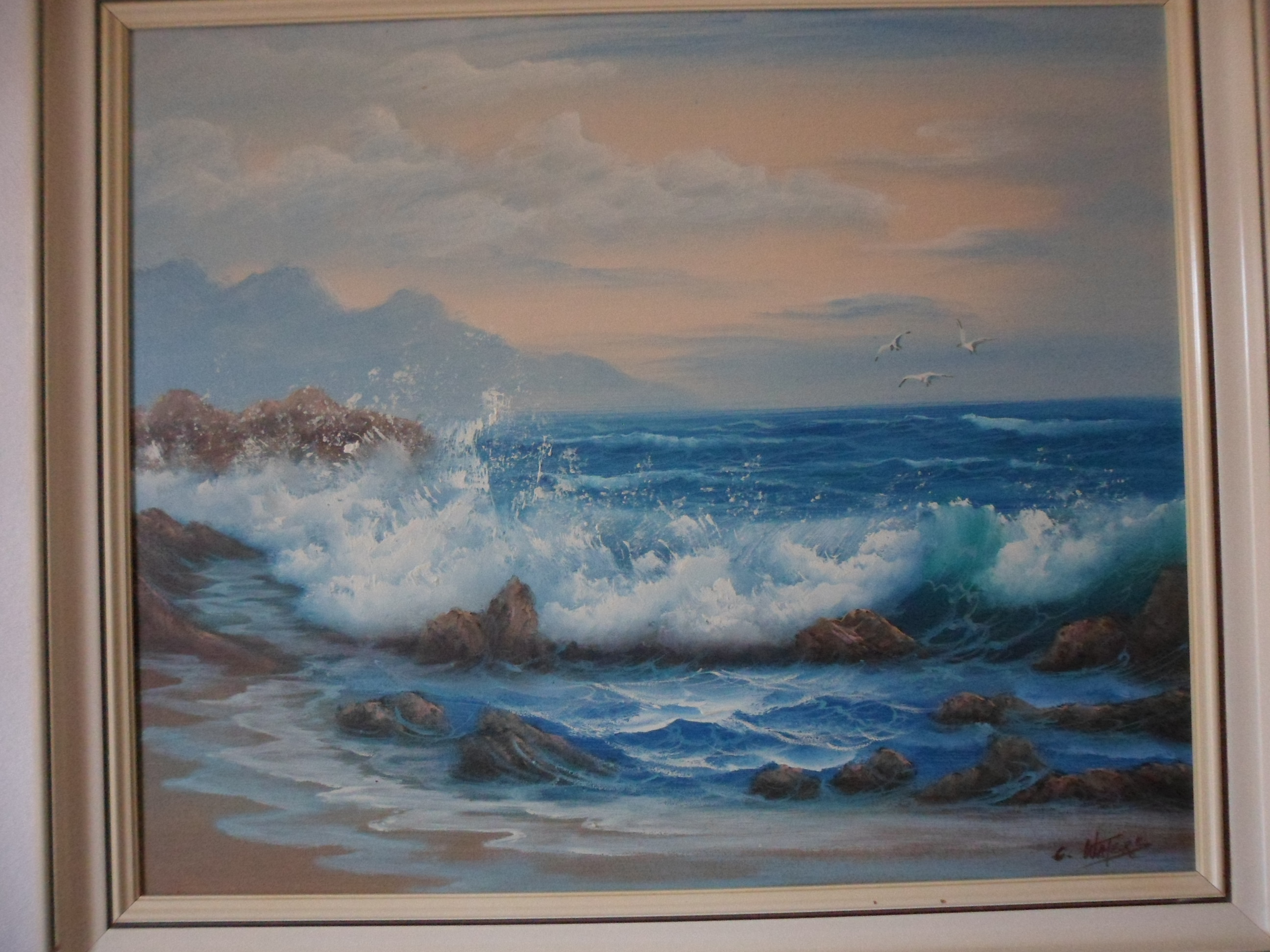 Niet of onleesbaar gesigneerd - Olieverf op doek, zeegezicht kopen? Bied vanaf 1!