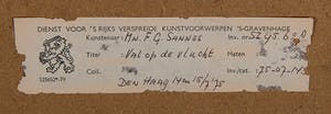 Francesca Sannes - Val op de vlucht - 1975 - inkt en krijt op papier - BKR Den Haag kopen? Bied vanaf 20!