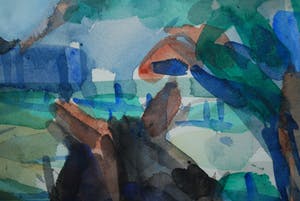 Niet of onleesbaar gesigneerd - Paard en veulen - aquarel 1959 kopen? Bied vanaf 10!