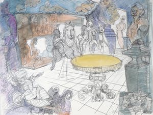 Franscz Witte - Potlood en aquarel op papier, Zonder titel kopen? Bied vanaf 1!