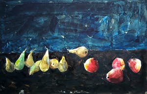 Henk Westein - Zomerfruit, gemengde techniek op papier (groot) kopen? Bied vanaf 125!