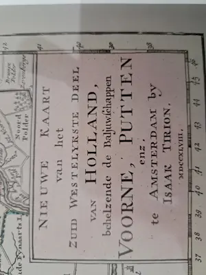 Isaac Tirion - Kaart Zuidelijk deel Voorne-Putten en omstreken 1718 kaufen? Bieten Sie von 150!