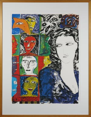 Dodog Soeseno - Litho, Venus and Friends - Ingelijst kopen? Bied vanaf 1!