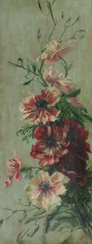 Niet of onleesbaar gesigneerd - Olieverf op doek, Bloemstuk - Ingelijst kopen? Bied vanaf 1!