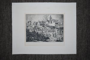 Cor de Wolff - 2 etsen: o.a. Cornettes France, droge naald, oplage 10 kopen? Bied vanaf 45!