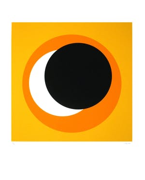 Genevieve Claisse - Cercle noir/orange, Handgesigneerd giclée kopen? Bied vanaf 10!