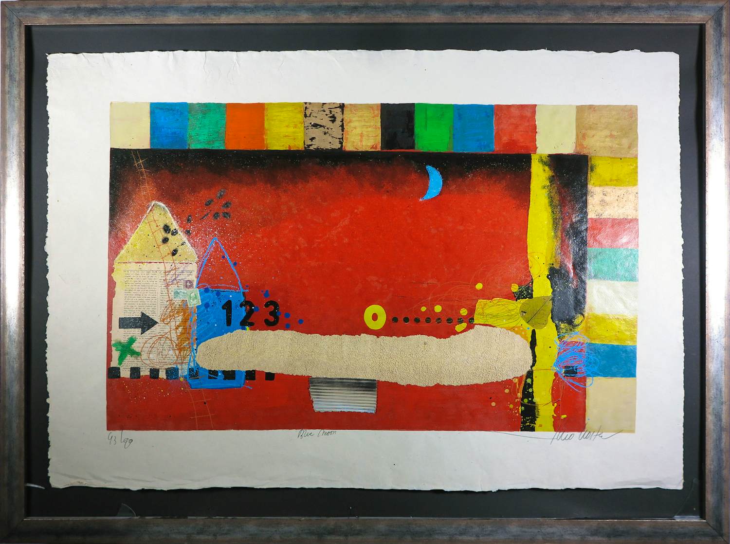 Theo Koster - Zeefdruk, Blue moon- Ingelijst (Groot) kopen? Bied vanaf 50!