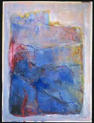 Franscz Witte - Gemengde techniek op papier, Abstract blauw kopen? Bied vanaf 1!