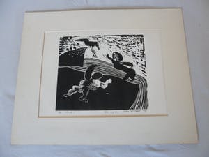 Henri de Haas - Houtsnede, Titel. "Het eiland". kopen? Bied vanaf 10!