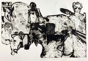 Jacqueline de Jong - ets - 'To the point' - 1975 verkocht voor € 90!