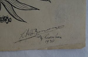 Niet of onleesbaar gesigneerd - Pentekening , “Surrealistische voorstelling” – gesigneerd - 1938 kopen? Bied vanaf 1!
