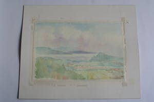 Jaap van Veen - landschap met een meertje- aquarel - gesigneerd kopen? Bied vanaf 1!