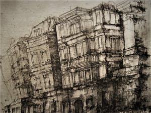 Dirkje Kuik - Bijzonder grote Ets "Utrecht hamburgerbrug en Nieuwe gracht" gesigneerd kopen? Bied vanaf 52!